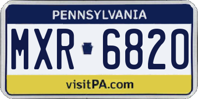 PA license plate MXR6820
