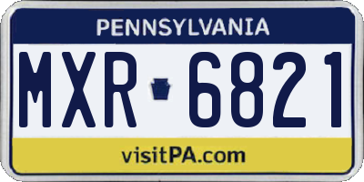 PA license plate MXR6821