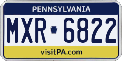 PA license plate MXR6822
