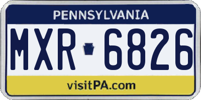 PA license plate MXR6826