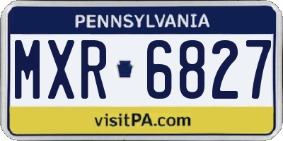 PA license plate MXR6827