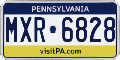 PA license plate MXR6828