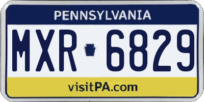 PA license plate MXR6829