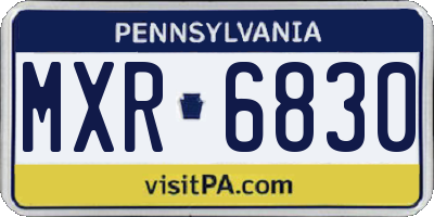 PA license plate MXR6830
