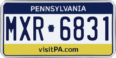 PA license plate MXR6831