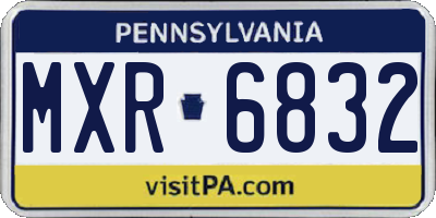 PA license plate MXR6832