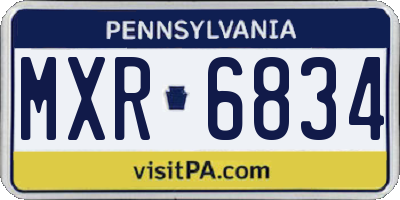 PA license plate MXR6834