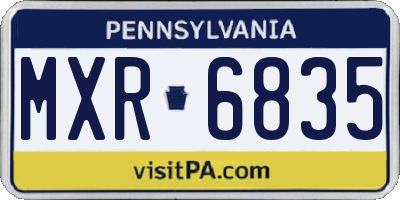 PA license plate MXR6835