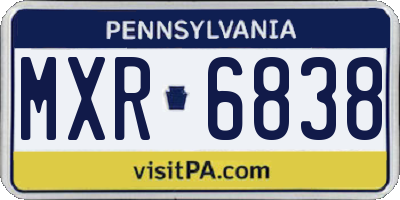 PA license plate MXR6838