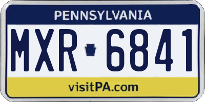 PA license plate MXR6841