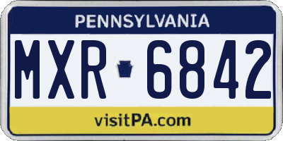 PA license plate MXR6842