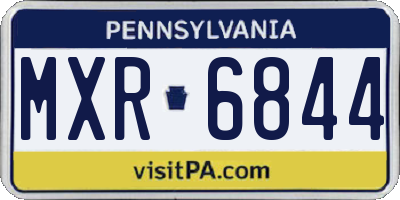 PA license plate MXR6844