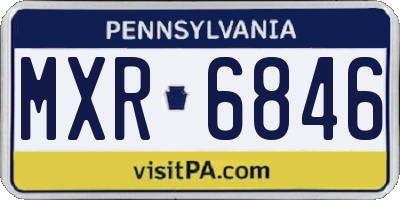 PA license plate MXR6846