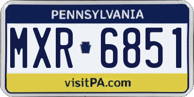 PA license plate MXR6851
