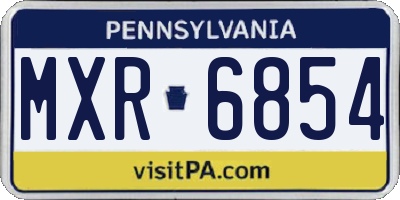 PA license plate MXR6854
