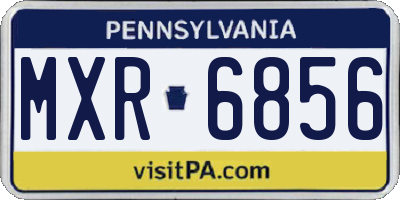 PA license plate MXR6856