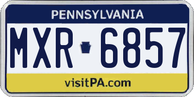 PA license plate MXR6857