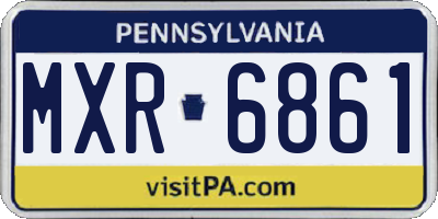 PA license plate MXR6861