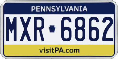 PA license plate MXR6862