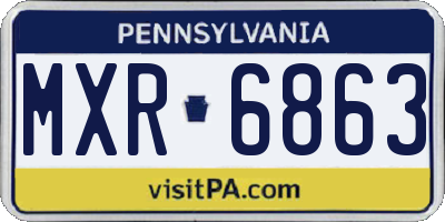 PA license plate MXR6863