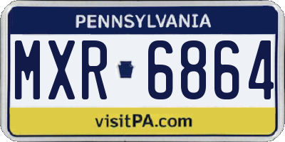 PA license plate MXR6864