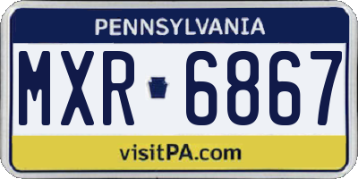 PA license plate MXR6867
