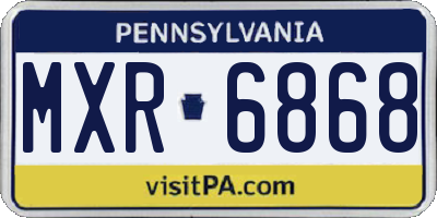 PA license plate MXR6868