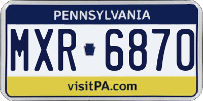 PA license plate MXR6870