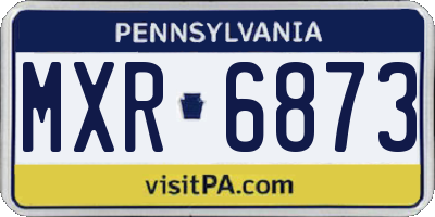 PA license plate MXR6873