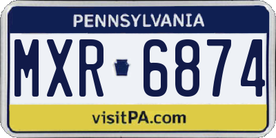 PA license plate MXR6874