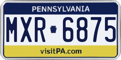 PA license plate MXR6875