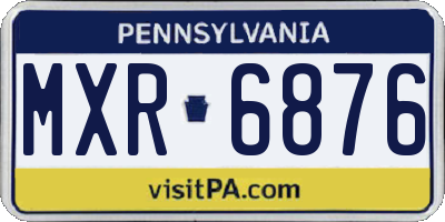 PA license plate MXR6876