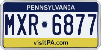 PA license plate MXR6877