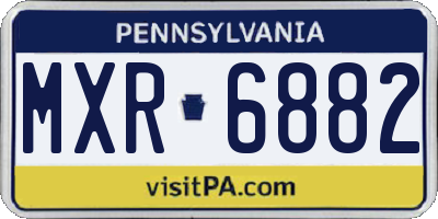 PA license plate MXR6882