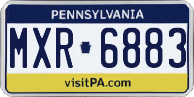 PA license plate MXR6883