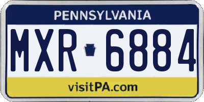 PA license plate MXR6884