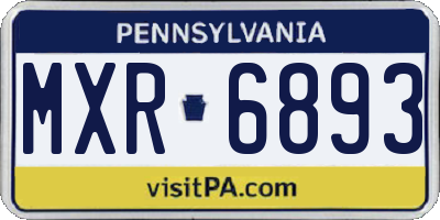 PA license plate MXR6893