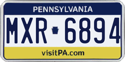 PA license plate MXR6894