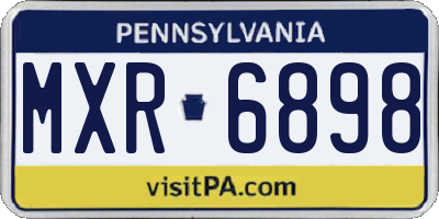 PA license plate MXR6898