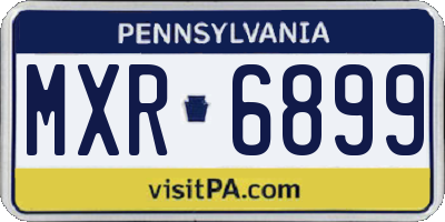 PA license plate MXR6899