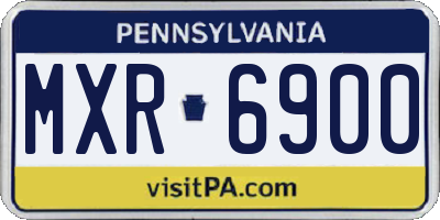 PA license plate MXR6900
