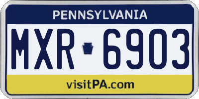 PA license plate MXR6903