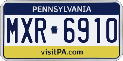 PA license plate MXR6910