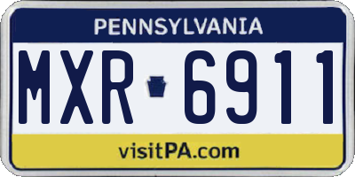 PA license plate MXR6911