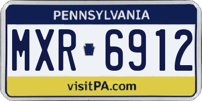 PA license plate MXR6912