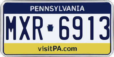 PA license plate MXR6913