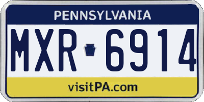PA license plate MXR6914