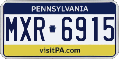 PA license plate MXR6915