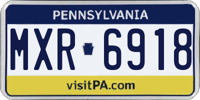 PA license plate MXR6918