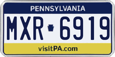 PA license plate MXR6919
